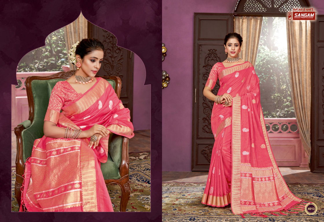 Sangam Laddo Festive Wear Designer Fancy Cotton Handloom Saree Collection